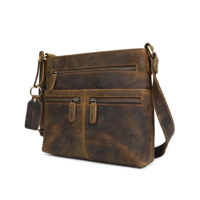 Vintage Buffalo Leather Messenger Bag