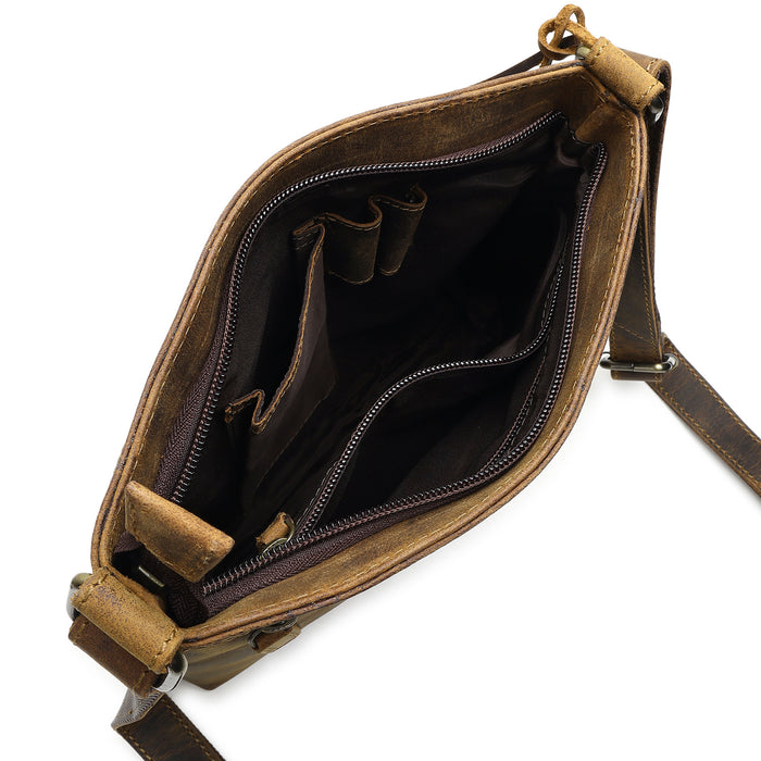 Vintage Buffalo Leather Messenger Bag