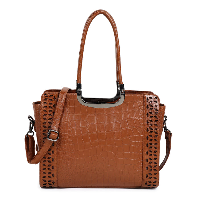 Sunflower Brown Leather Tote