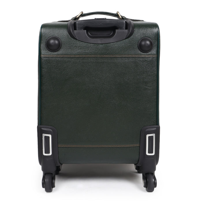 Horizon Leather Trolley Suitcase, Green