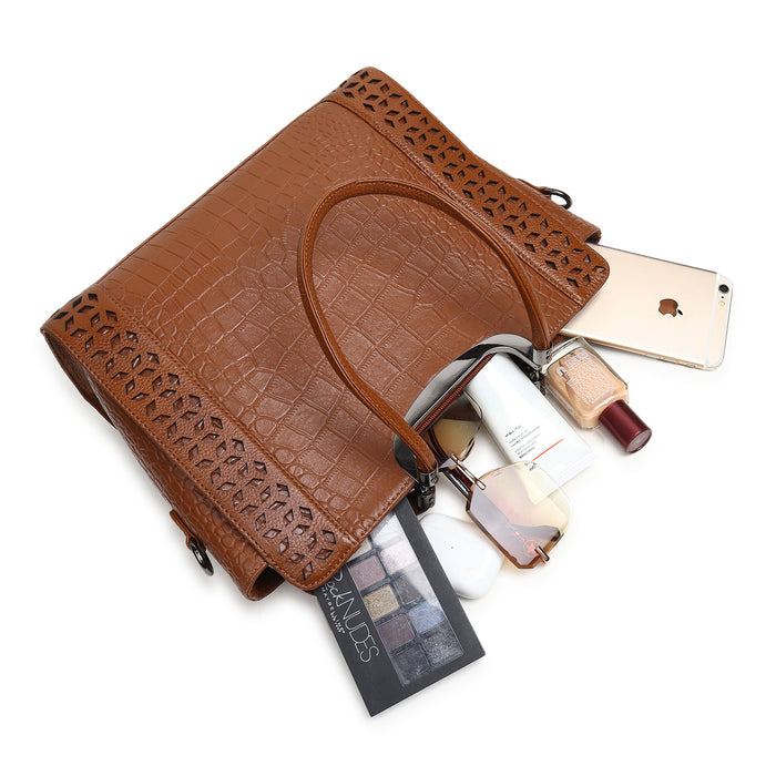 Sunflower Brown Leather Tote