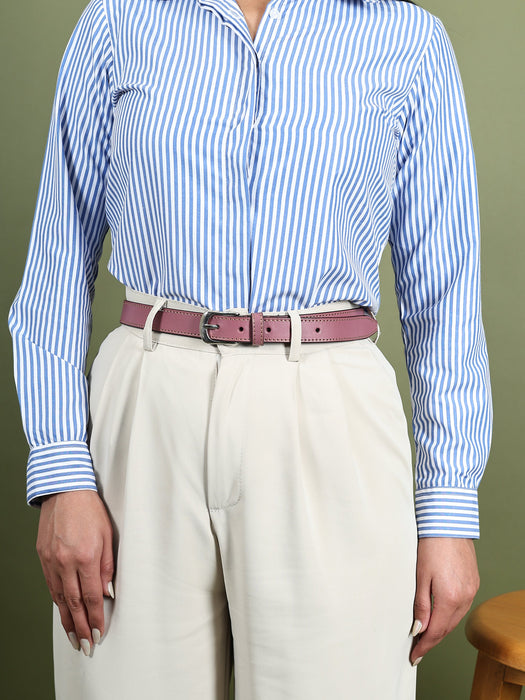 Women's Slim Leather Belt-Viola Purple