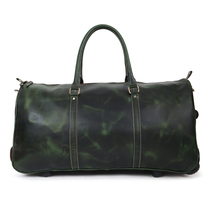 Green Leather Trolley Bag 44L