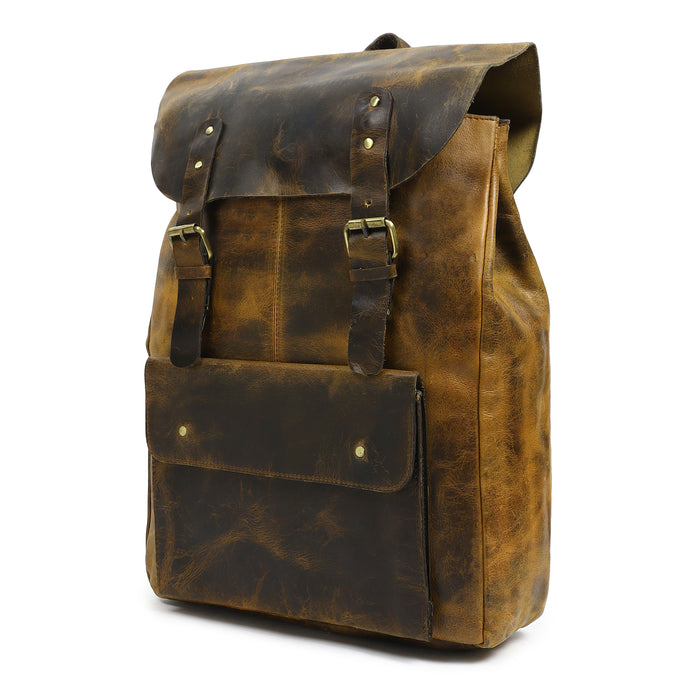 Rustic Vintage Leather Office Backpack