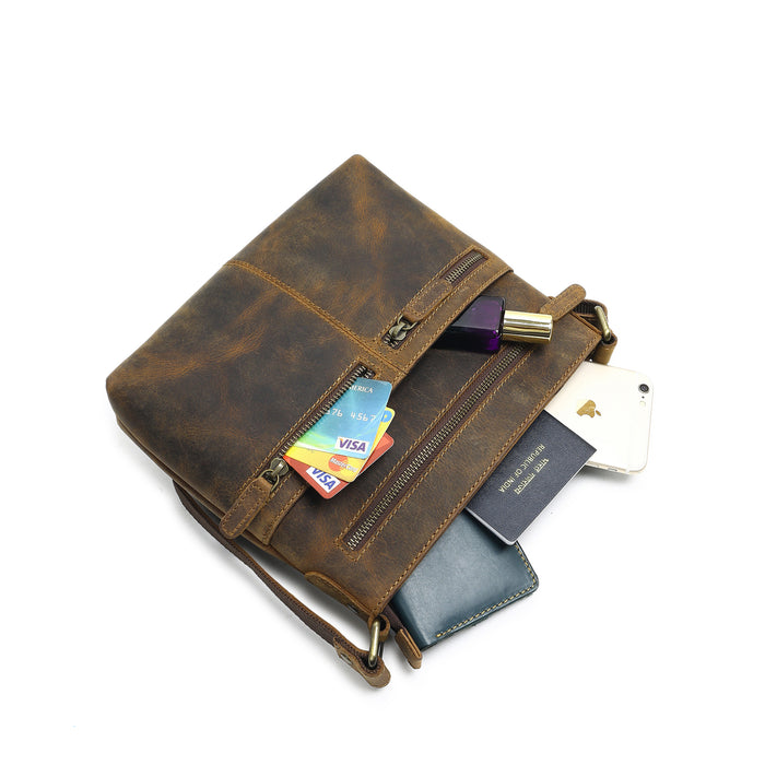 Vintage Buffalo Leather Messenger Bag