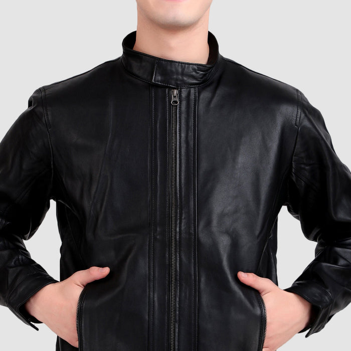 Iconic Plain Black Moto Jacket