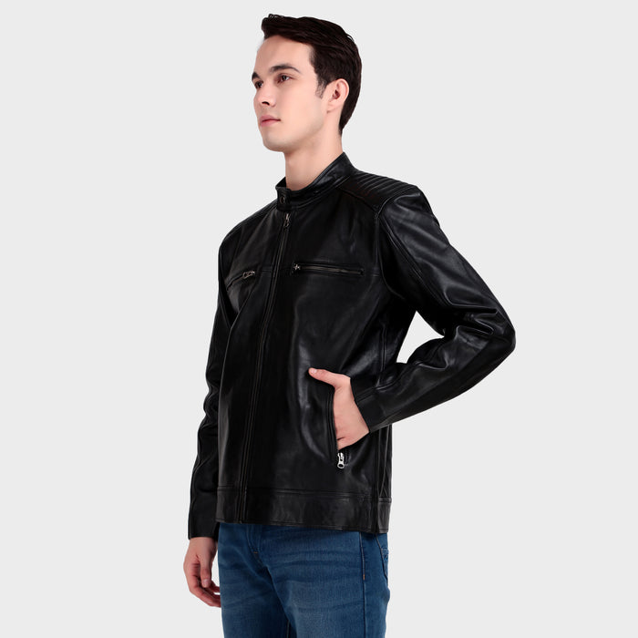 Heritage Classic Black Leather Jacket