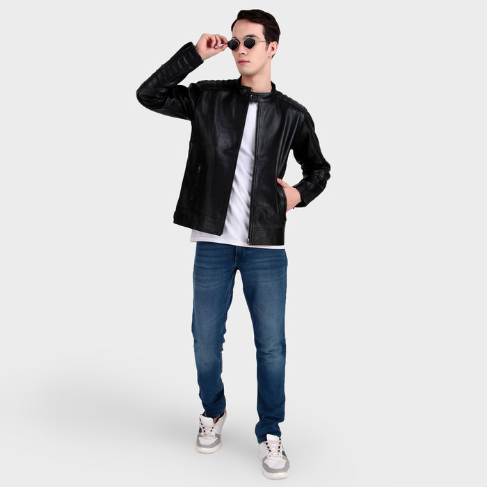 Premium Men’s Black Leather Jacket