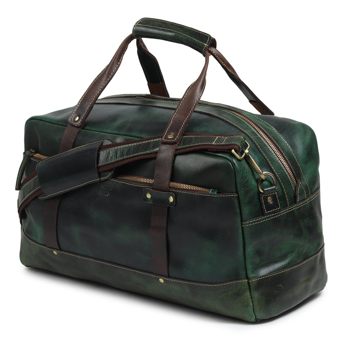 Espresso Elegance Carry on Duffle, Green