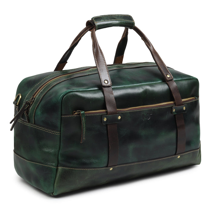 Espresso Elegance Carry on Duffle, Green