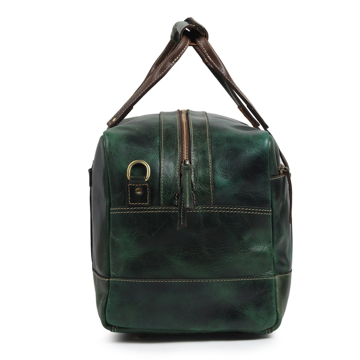 Espresso Elegance Carry on Duffle, Green