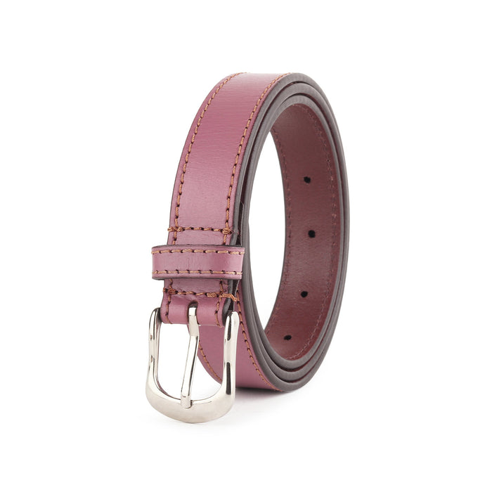Women's Slim Leather Belt-Viola Purple