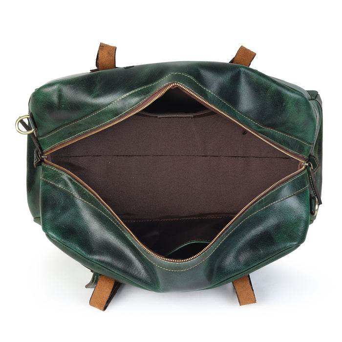Espresso Elegance Carry on Duffle, Green