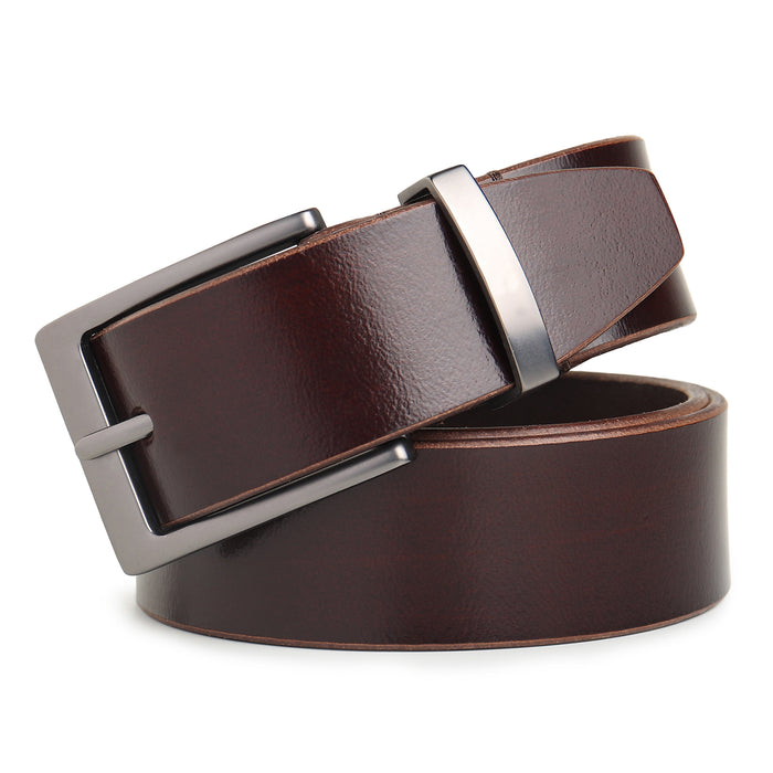 Classic Merlot Slim Leather Belt