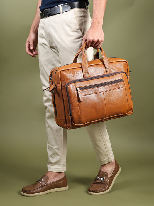 Professional Leather Travel Briefcase