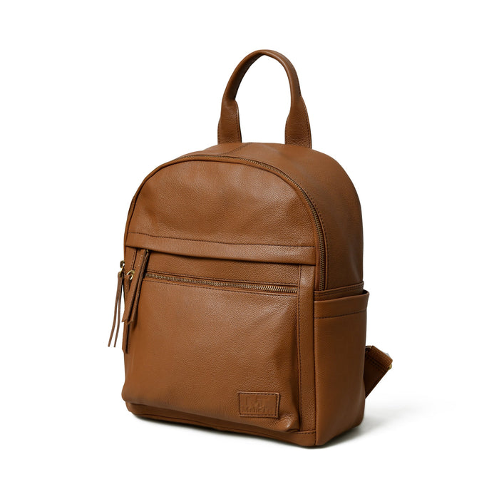 Tan Leather Multi Pocket Women's Backpack