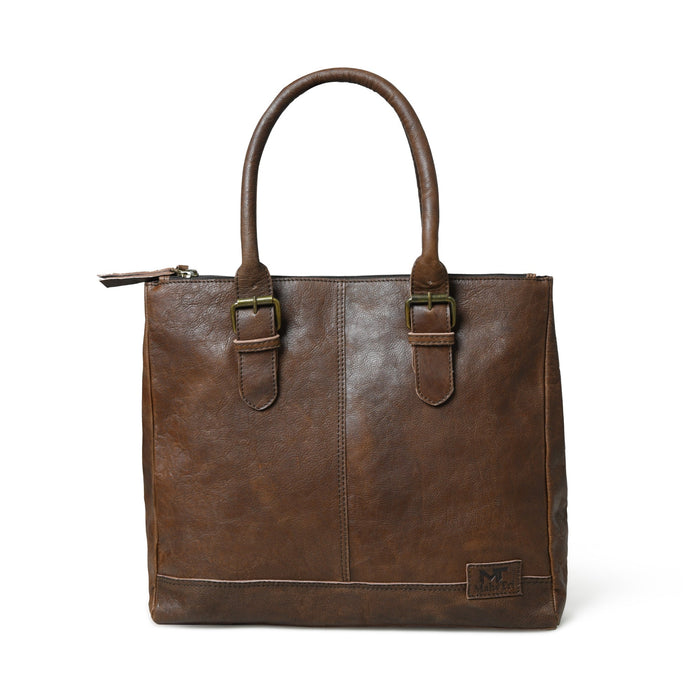 City Chic Brown Leather Shoulder Tote