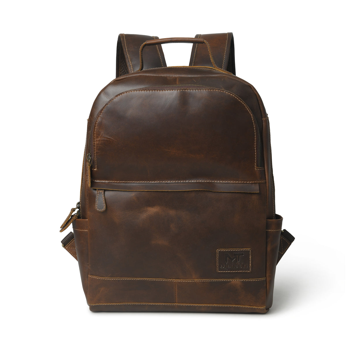 Ruger Brown Handmade Shoulder Backpack | Genuine Leather Backpack for Office & Travel — MaheTri