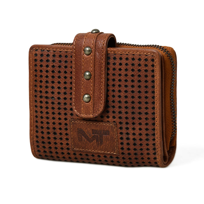 Textured Women's Bifold Wallet-Brown