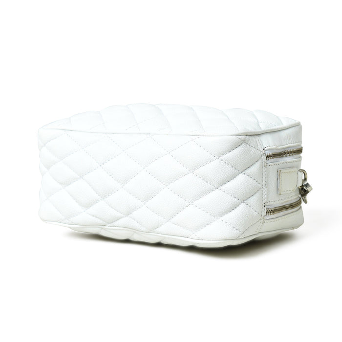 Stylish Mini Quilted Crossbody Bag, White