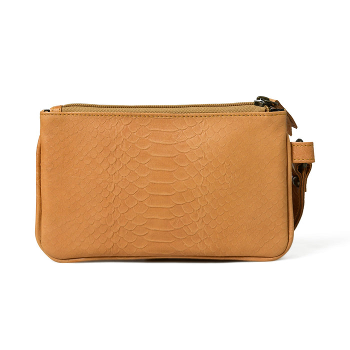 Women Reptilian Pattern Wallet- Musturd