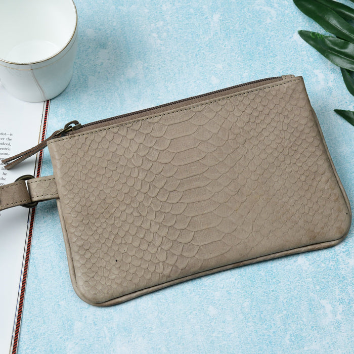 Women Reptilian Pattern Wallet- Grey