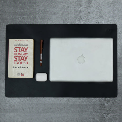 Noir Opulence Black Leather Desk Mat Mouse Pad — MaheTri