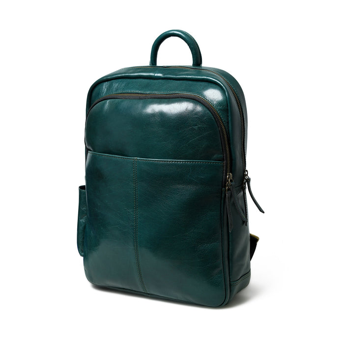 Luxury Italian Leather Backpack, Green