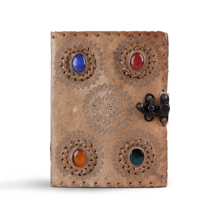 Handcrafted Vintage 4 Stone Leather Diary