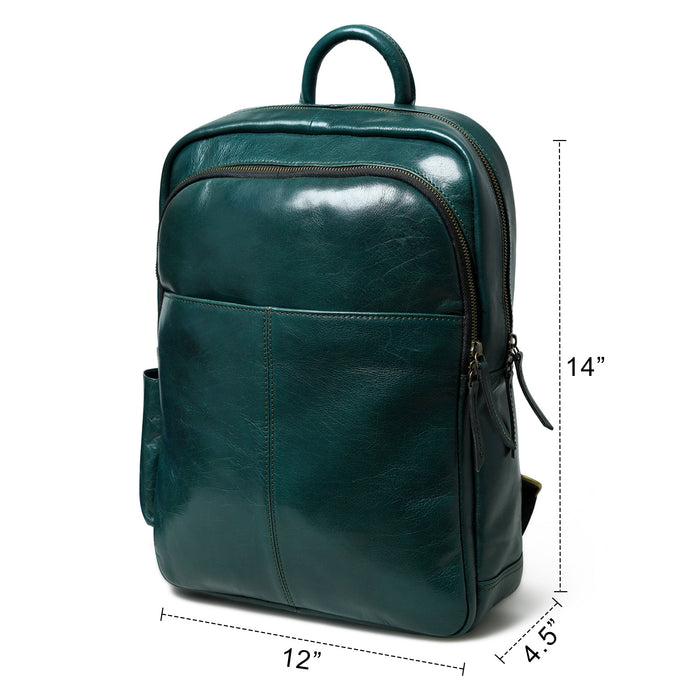 Luxury Italian Leather Backpack, Green