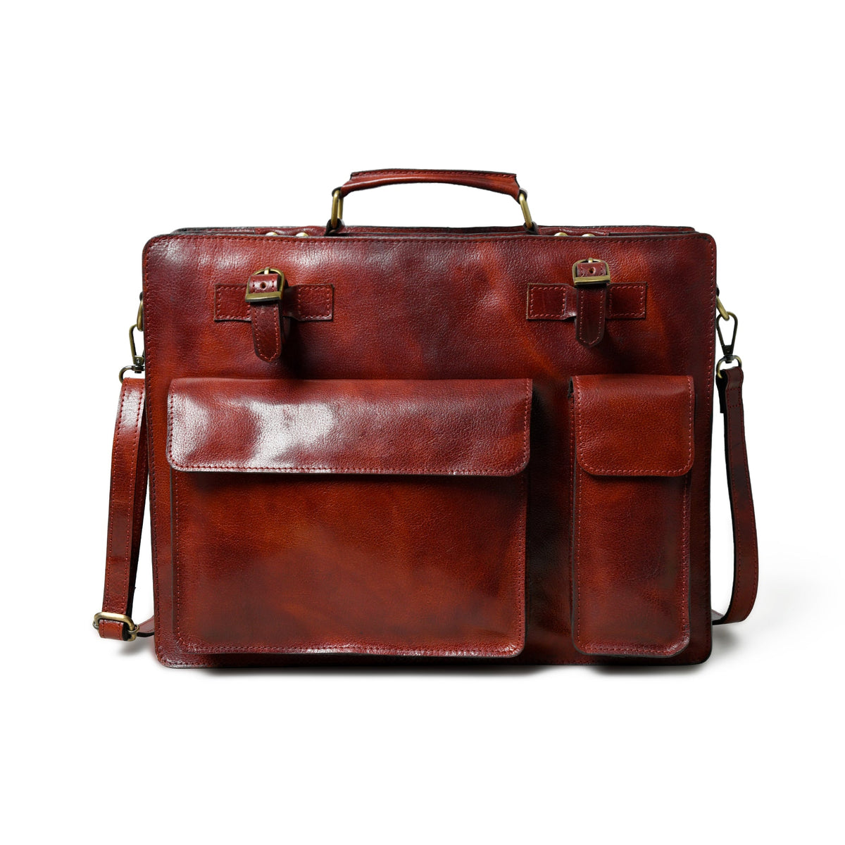 Tuscany Italian Leather Briefcase, Tanny Brown — MaheTri