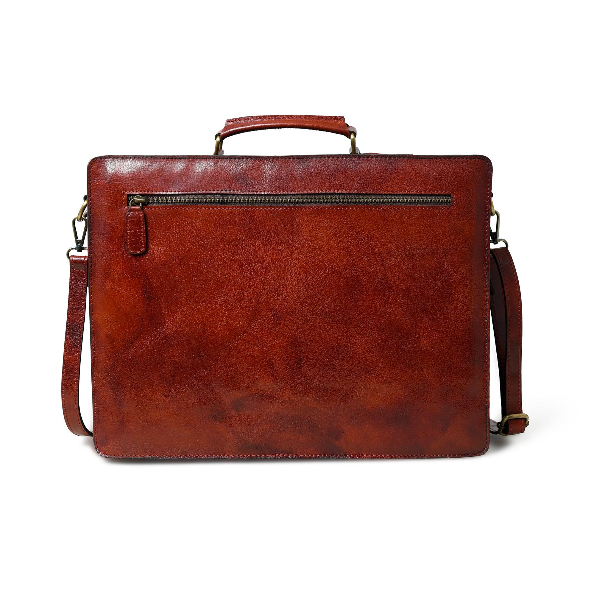 Tuscany Italian Leather Briefcase, Tanny Brown — MaheTri