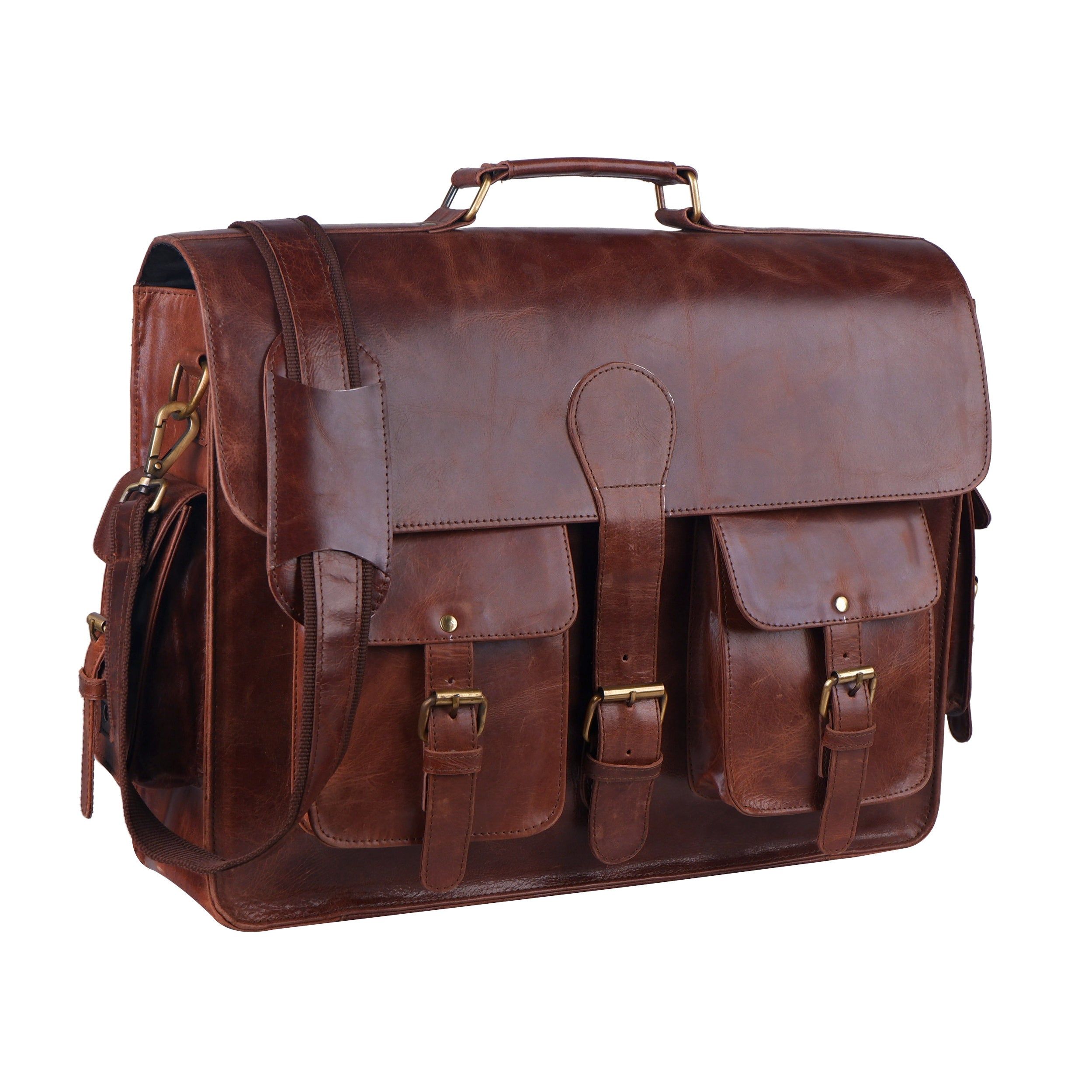 Deckard Distressed Leather Messenger Bag | Office Leather Bag- MaheTri