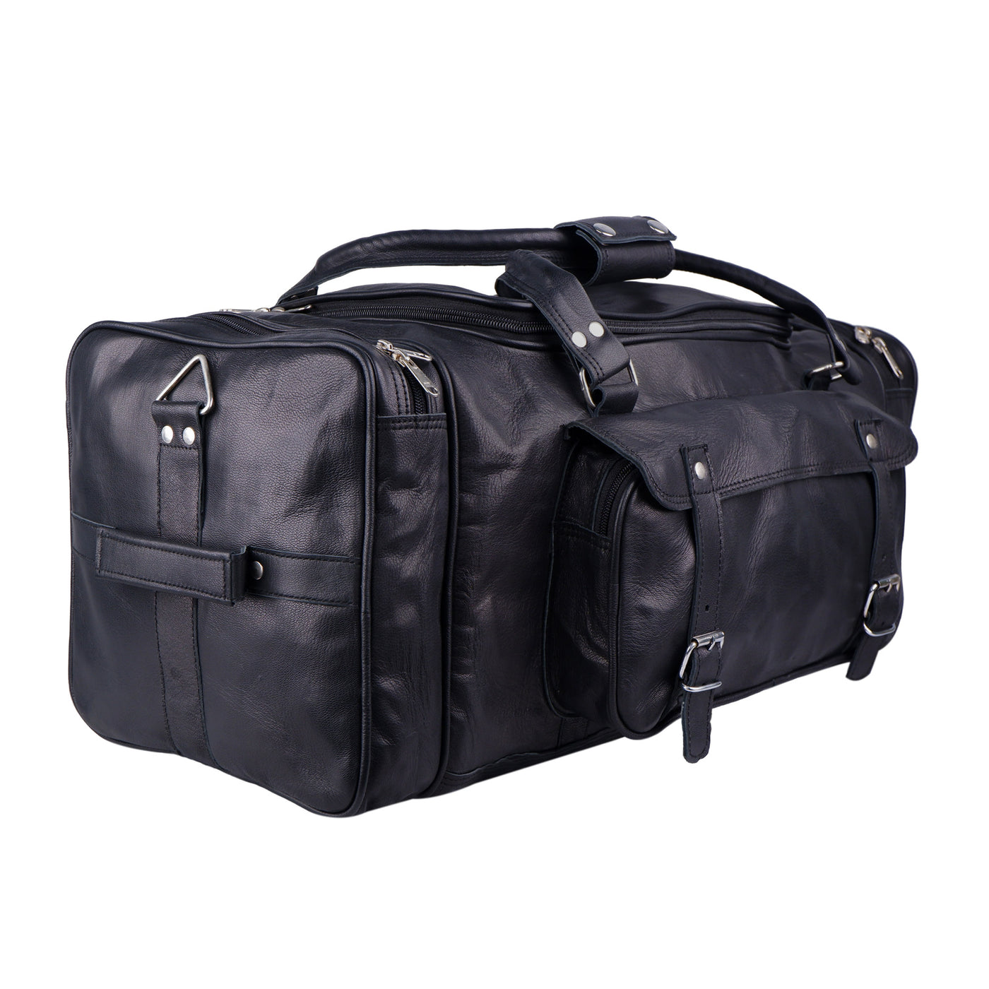 Dark Knight Black Leather Duffle Bag | Travel Bag For Men | MaheTri