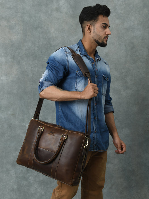 Karino Leather Office Briefcase For Men | Leather Work Bag | MaheTri
