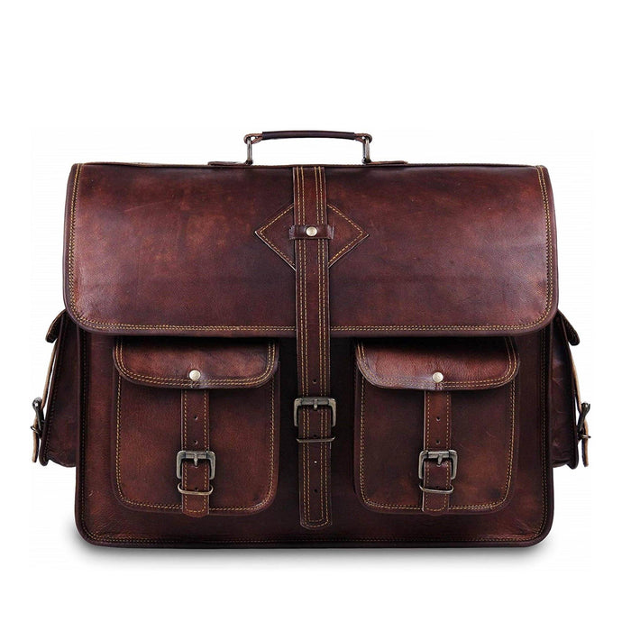 Retro Vintage Distressed Large Leather Messenger Bag Bags Classy Leather Bags 