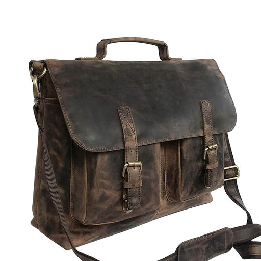 Buffalo Hunter Leather Briefcase Executive Laptop Messenger Bag Classy Leather Bags 