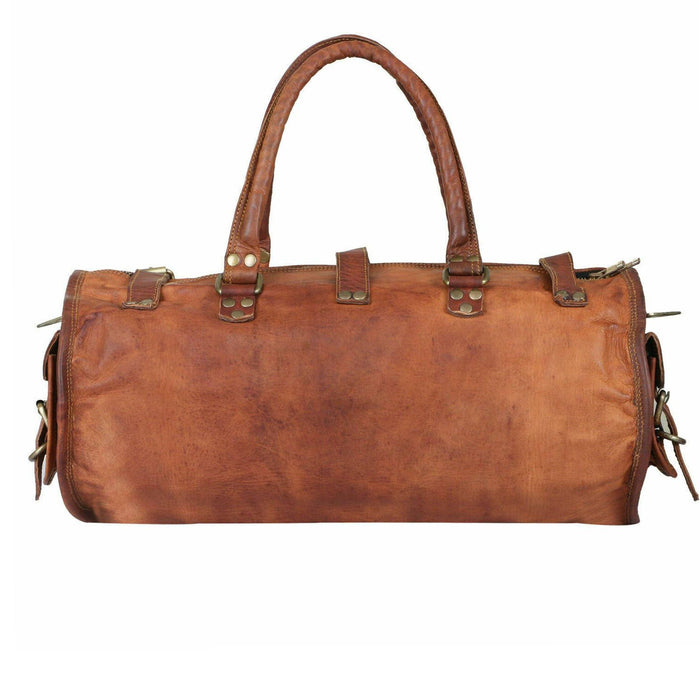 Leather Large Vintage Duffel Overnight Bag Classy Leather Bags 