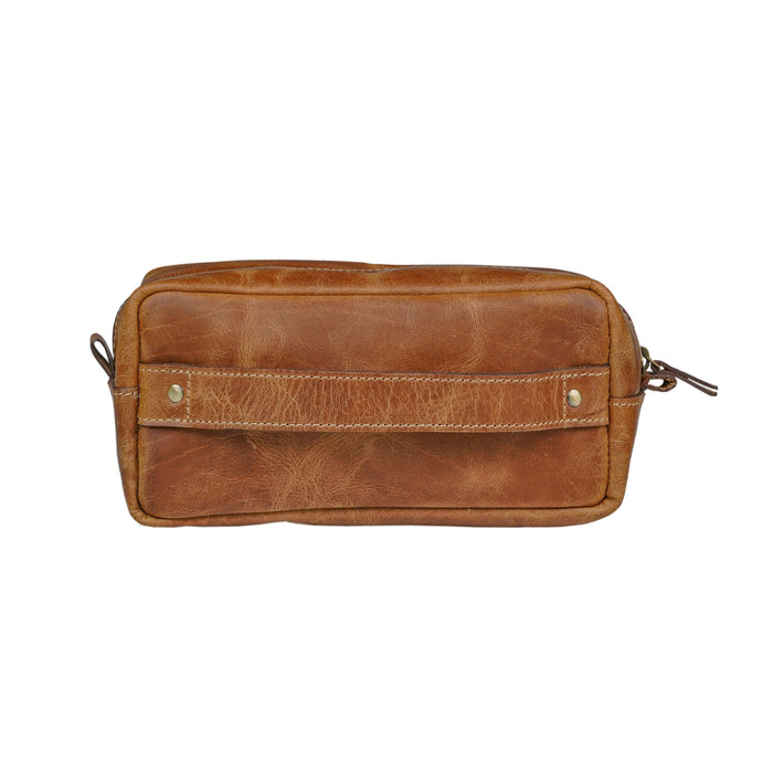 Buffalo Tan Leather Toiletry Bag Classy Leather Bags 