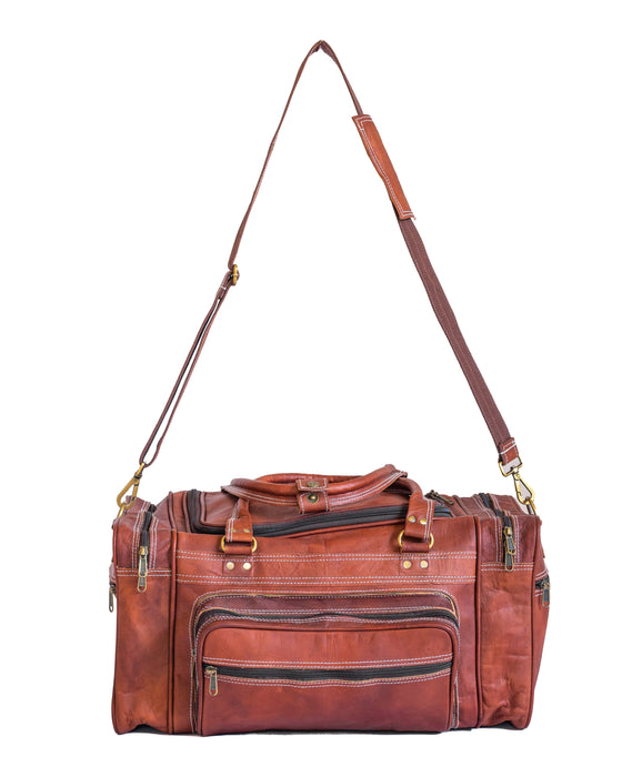 Vintage Leather Travel Duffle Bag