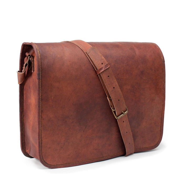 Full Flap Leather Messenger Bag Classy Leather Bags 