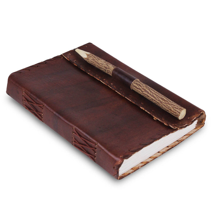 Leather Journal with Pen Real Vintage Leather 