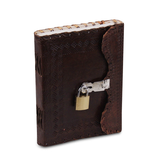 Vintage Handmade Leather Journal With Lock And Key Classy Leather Bags 
