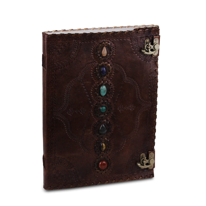Extra Large Leather Journal Diary Sketchbook With Handmade Paper & 7 Stones Classy Leather Bags 
