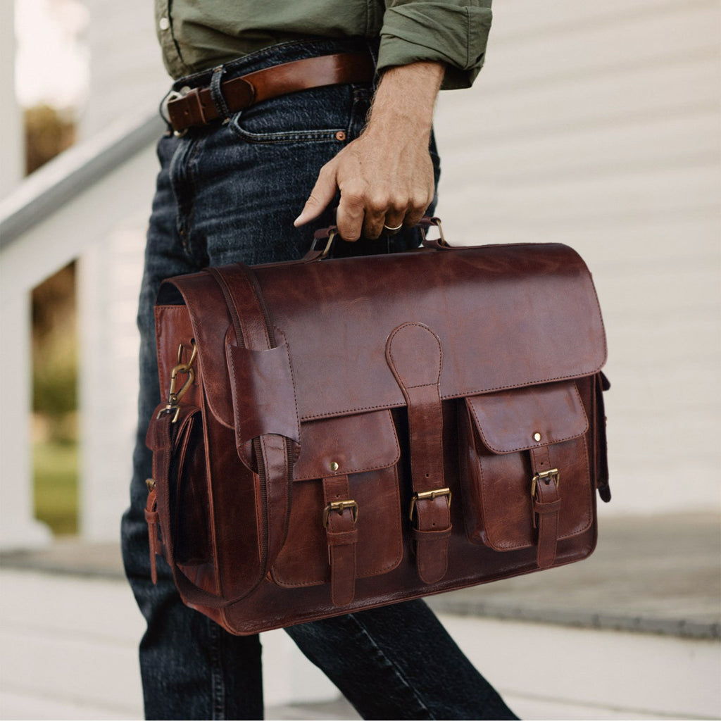 Leather Laptop Bags | Handcrafted From Premium Animal Skin | MaheTri