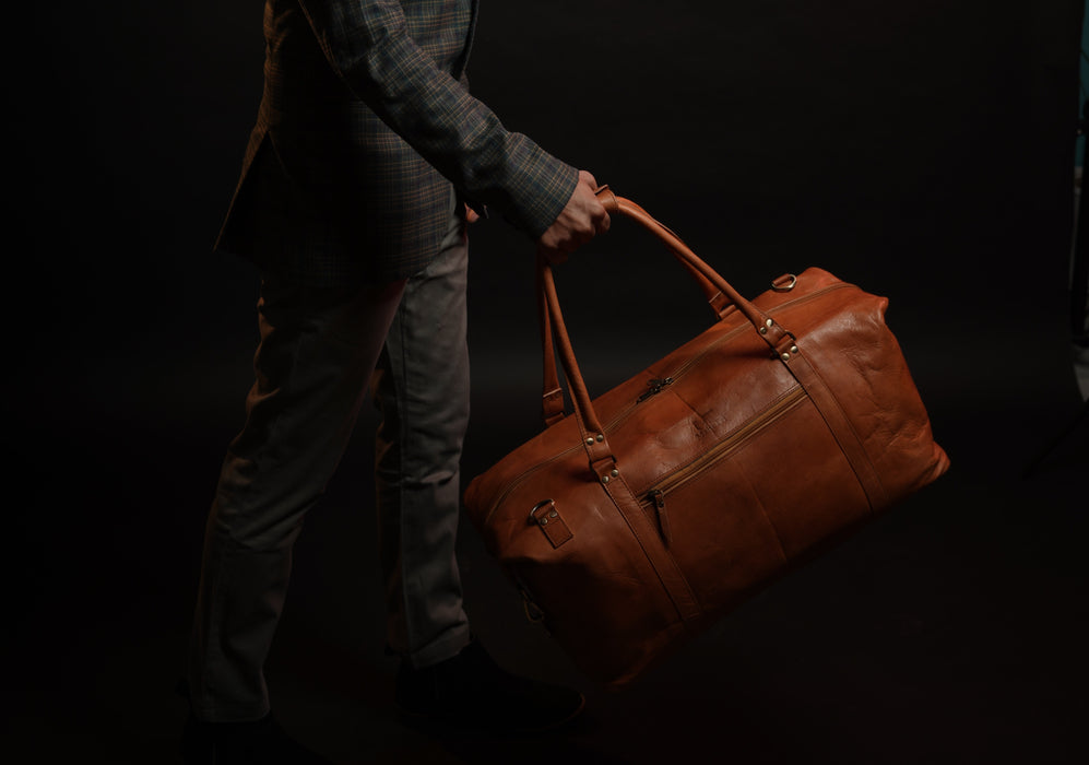 Chicago Leather Weekender Duffle Travel Bag