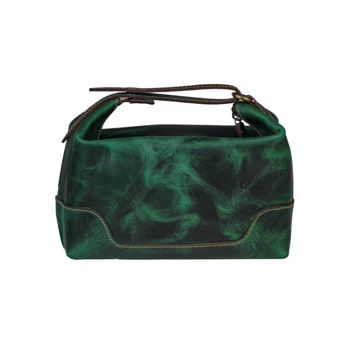 Green Leather Toiletry Bag Travel Kit Classy Leather Bags 