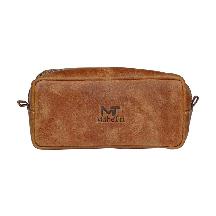 Buffalo Tan Leather Toiletry Bag Classy Leather Bags 