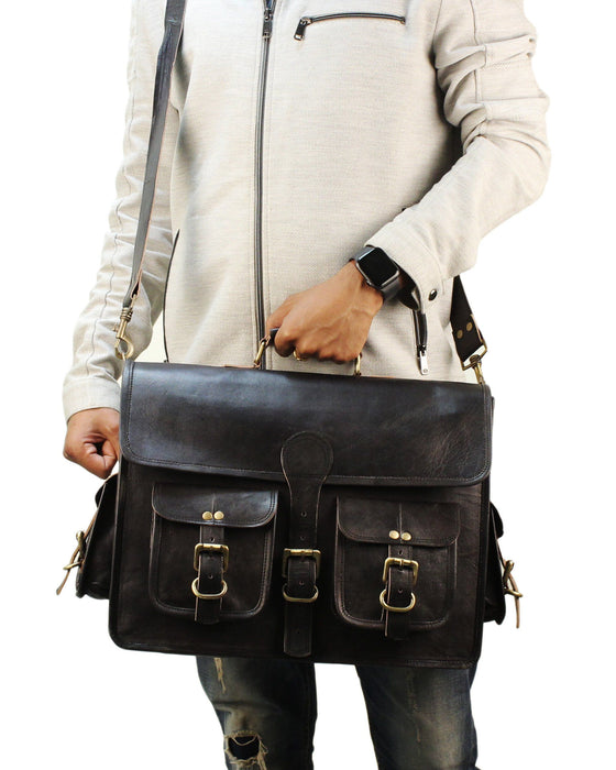 Black Leather Laptop Messenger Bag Classy Leather Bags 