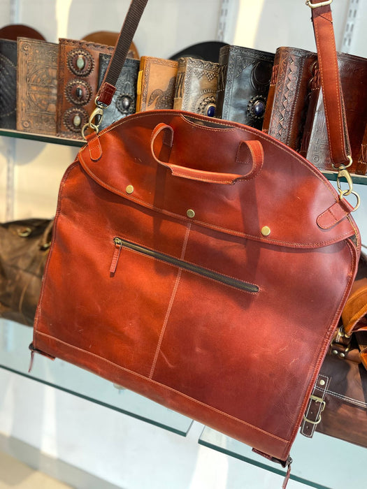 Leather Garment Bag - Dress Protection Bag